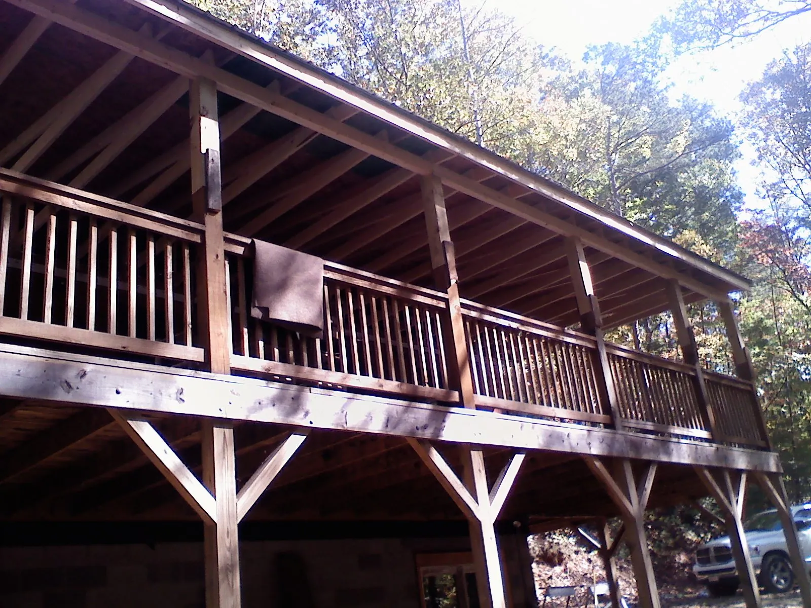 Timber framing under a new elevated porch and deck — Roof Leak Repair in Curtis by Roofing Brothers
